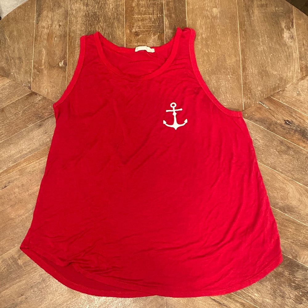 French Pastry Red Racerback Anchor Tank Top [Size: XL]